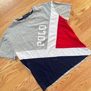 Polo by Ralph Lauren Colorblock Graphic Tee - Gray/Red/Navy